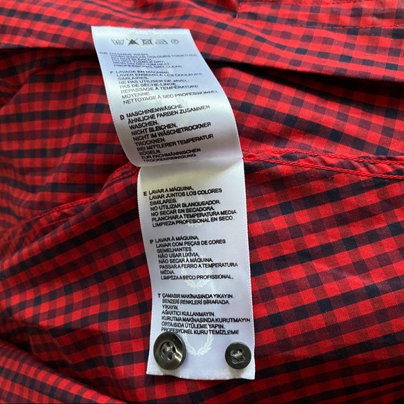 Fred Perry Red and Black Gingham Mini Dress - Picture 9 of 12